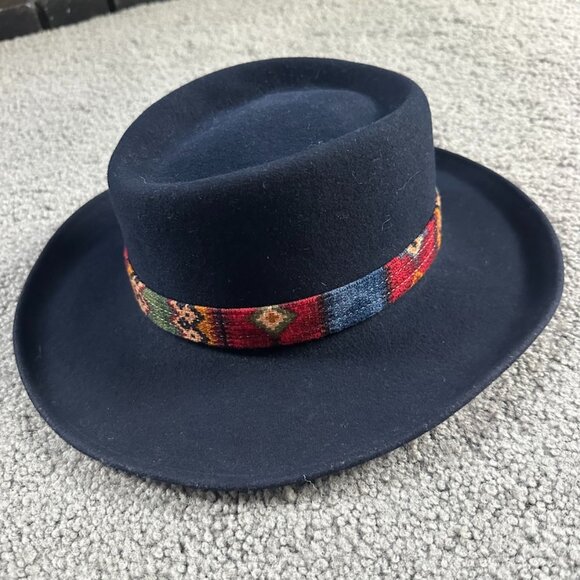 The Scala Collection 100% Wool Hat - Size Medium - Southwestern Hat Band VGUC - Picture 1 of 8